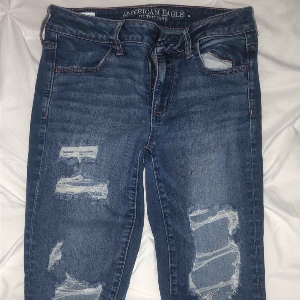 Ripped Navy Jeans